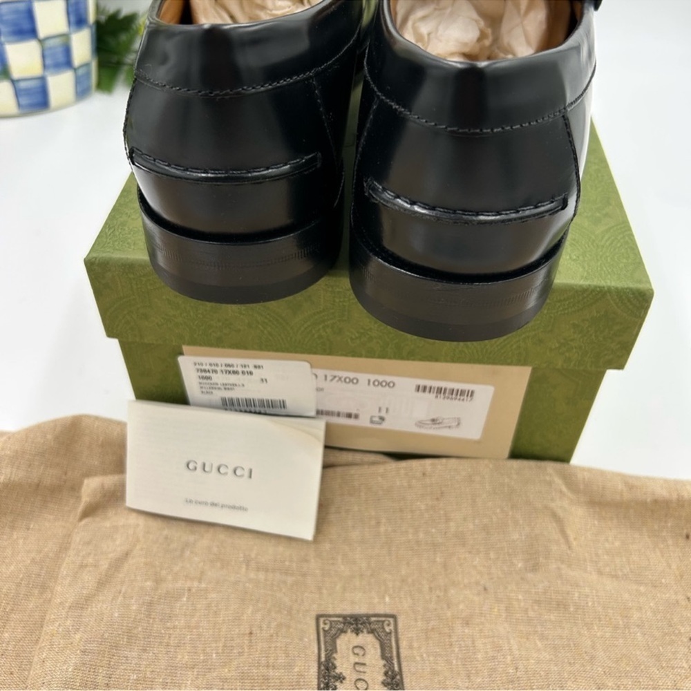 Men’s Gucci interlocking GG leather loafers size 11 made in Italy - Picture 10 of 13